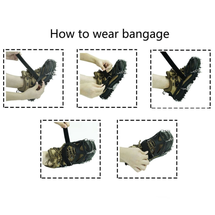 24 Teeth Outdoor Snow Anti-slip Ice Claws 201 Stainless Steel Anti-slip Shoe Cover