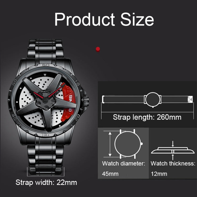 BINBOND D002 Car Hub Dial Multifunctional Waterproof and Wear-resistant Men's Watch