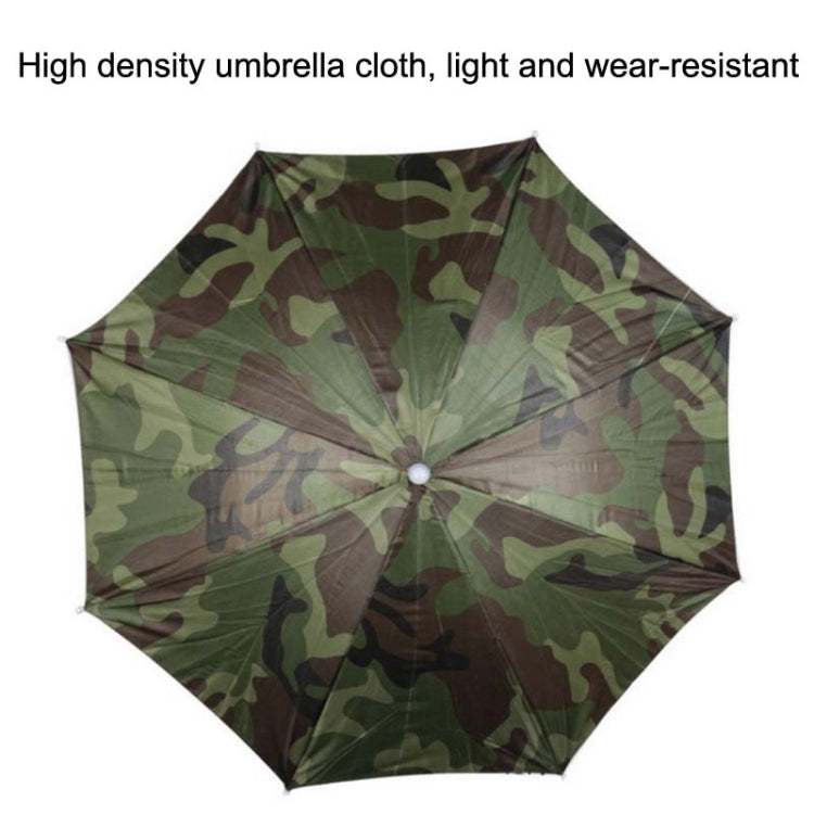 JJ11217 Headband Fishing Umbrella Headband 30CM Camouflage Silver Rubber Hat Umbrella