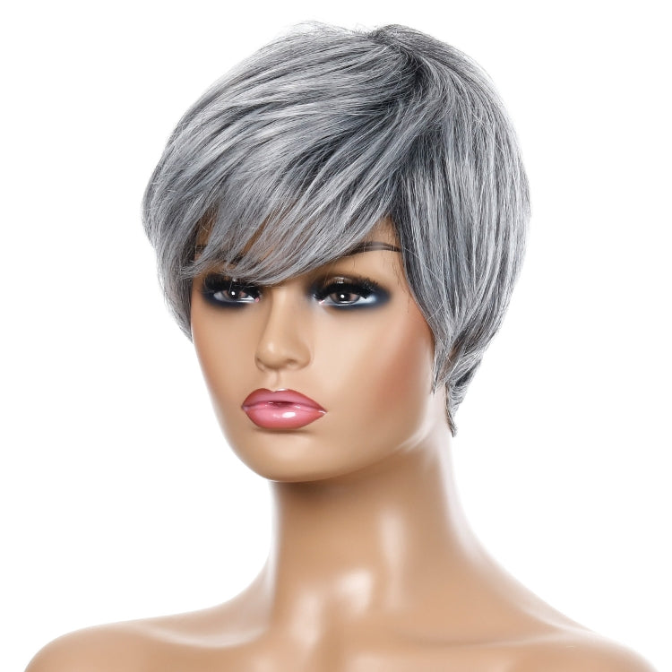 Ladies Short Straight Hair Wig High Temperature Silk Chemical Fiber Headgear