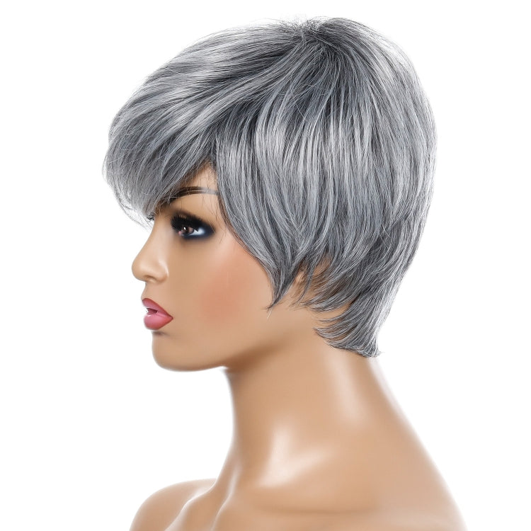 Ladies Short Straight Hair Wig High Temperature Silk Chemical Fiber Headgear