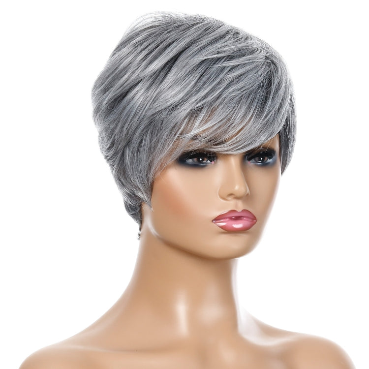 Ladies Short Straight Hair Wig High Temperature Silk Chemical Fiber Headgear