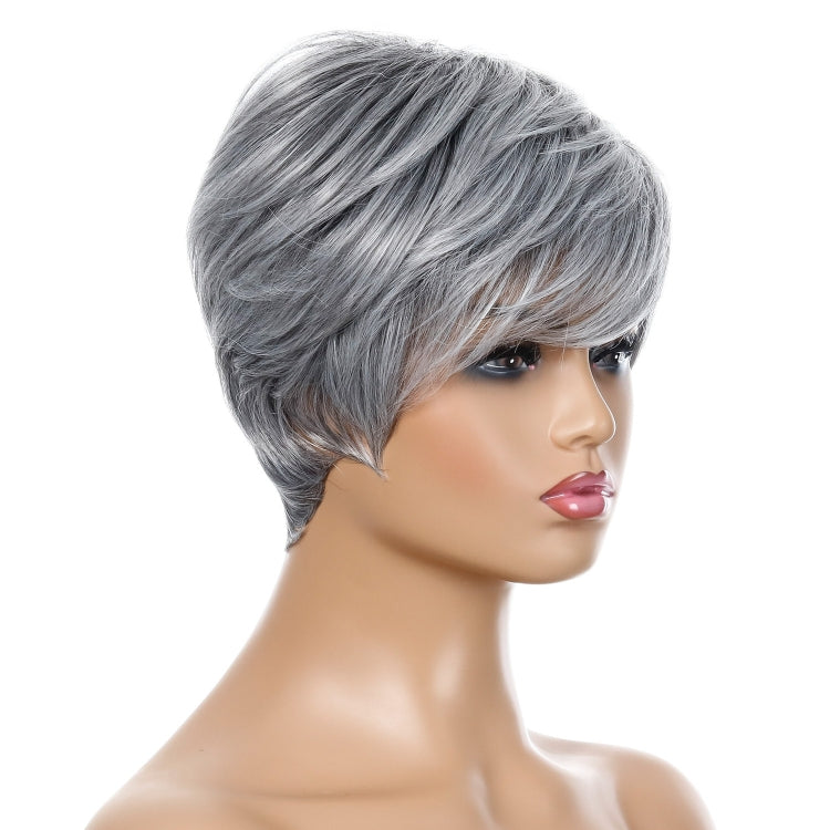 Ladies Short Straight Hair Wig High Temperature Silk Chemical Fiber Headgear