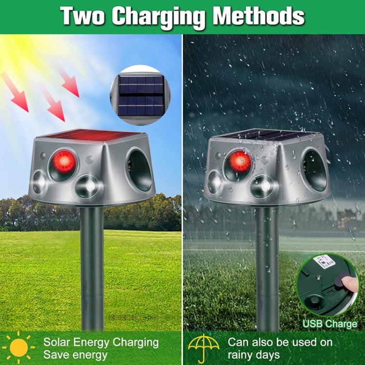 SK031 Four-Sided Solar Animal Repeller Bird Repeller Ultrasonic Rat Repeller