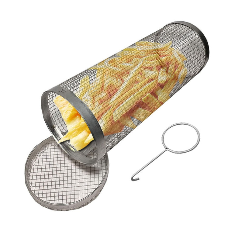 Outdoor Stainless Steel Barbecue Cage BBQ Round Mesh Tube