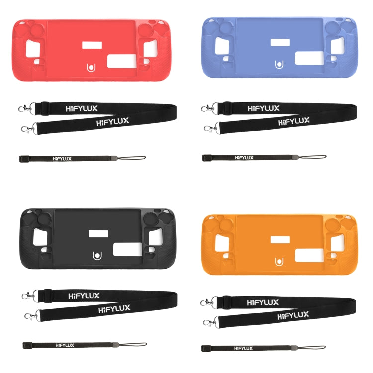 For Steam Deck Hifylux ST-PF14 Game Console Silicone Case Anti-scratch Non-slip Handheld Case Lanyard