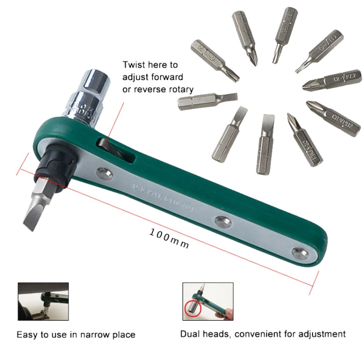 16 In 1 Socket Driver Head Ratchet Wrench Set