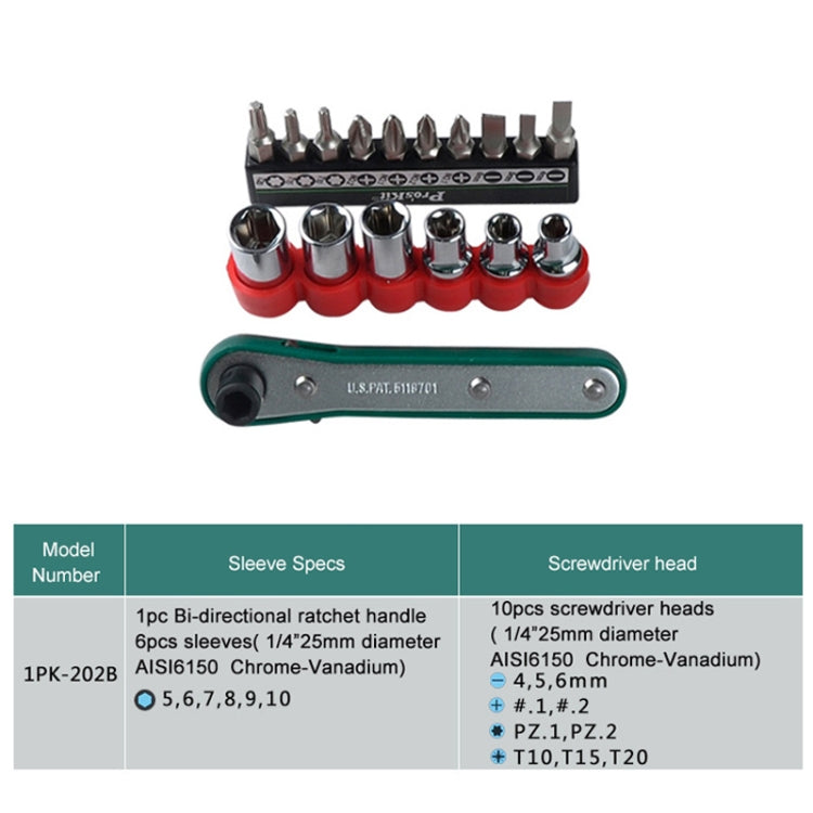 16 In 1 Socket Driver Head Ratchet Wrench Set