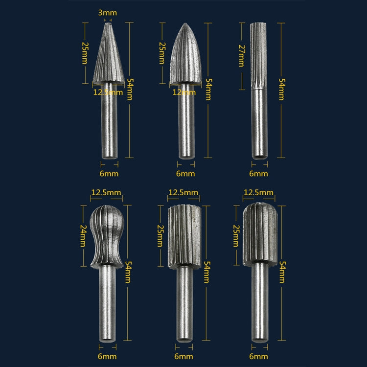 Hard High Carbon Steel Rotary Carving Knife Abrasive Processing Grinding Head Set
