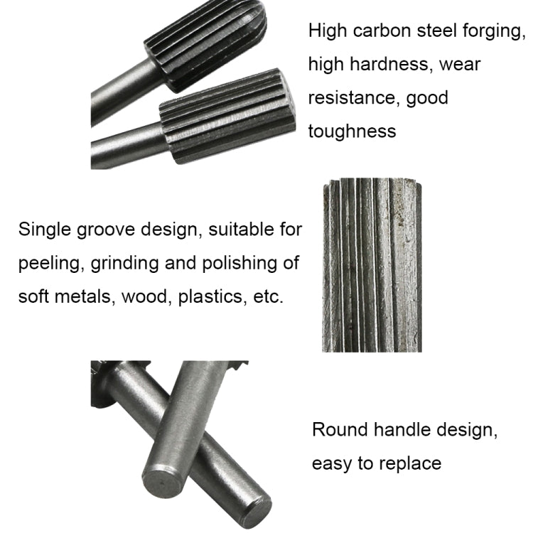 Hard High Carbon Steel Rotary Carving Knife Abrasive Processing Grinding Head Set