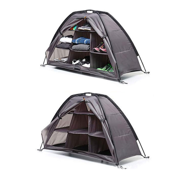 9 Compartment Foldable Camping Storage Tent Shoe Cabinet for Travel Rv Clothes Organizer