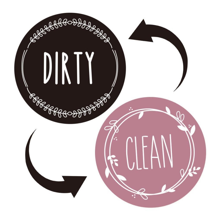Dishwasher Round Magnet Clean Dirty Sign Double-Sided Dishwasher Magnet Cover