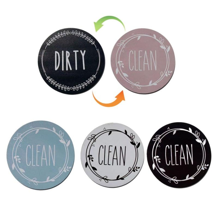 Dishwasher Round Magnet Clean Dirty Sign Double-Sided Dishwasher Magnet Cover