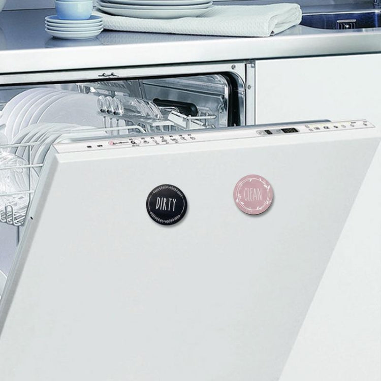 Dishwasher Round Magnet Clean Dirty Sign Double-Sided Dishwasher Magnet Cover