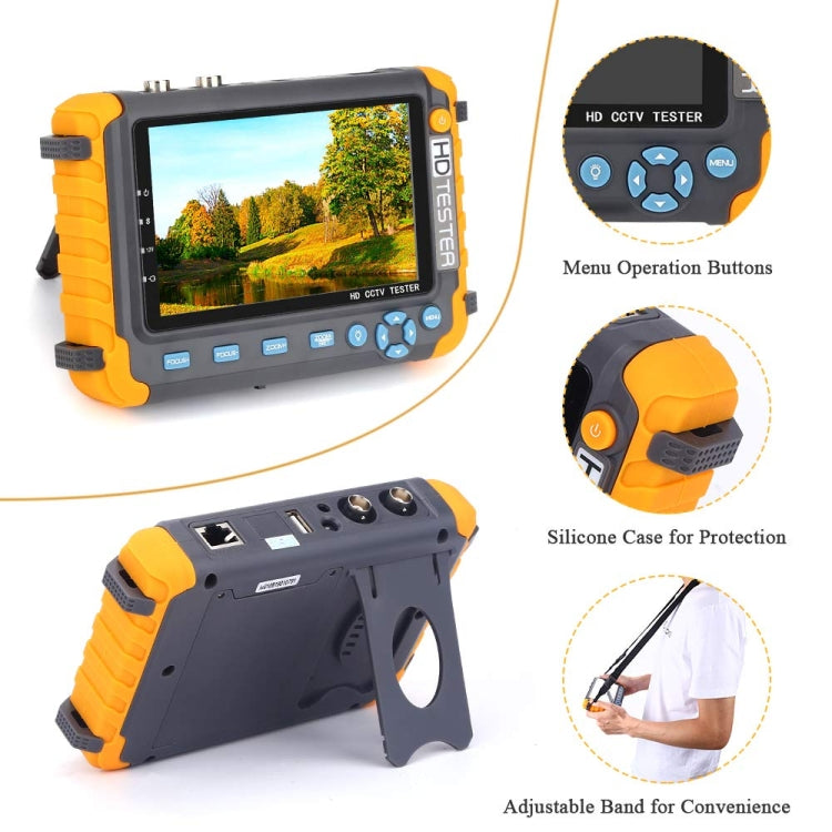 5800ACT-VH 5 Inch Large Screen Engineering Treasure Coaxial AHD / TVI / CVI 8MP Analog Video Surveillance Tester, US Plug