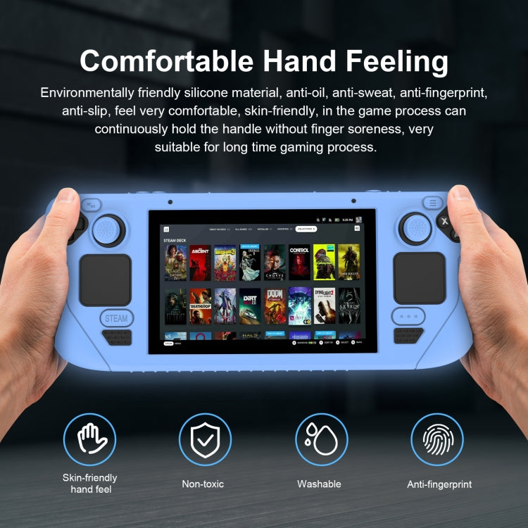 For Steam Deck Game Controller Soft Silicone Protective Cover Case With 4pcs Key Cap