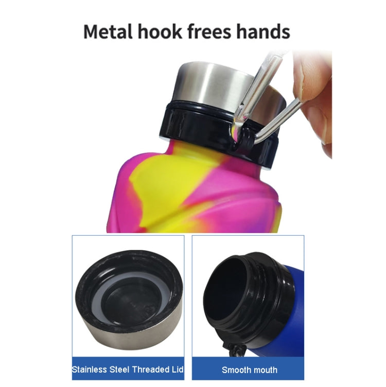 Outdoor Silicone Folding Water Cup Telescopic Water Bottle Travel Drinking Cup With Carabiner