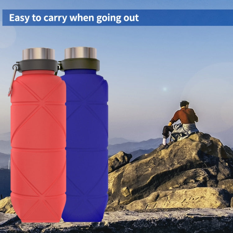 Outdoor Silicone Folding Water Cup Telescopic Water Bottle Travel Drinking Cup With Carabiner