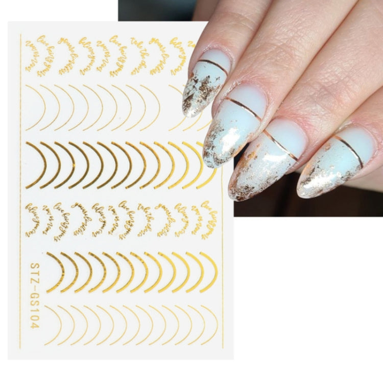 Gold Silver Manicure Stickers Imitation Metal Line Adhesive Nail Stickers