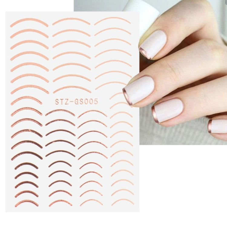 Gold Silver Manicure Stickers Imitation Metal Line Adhesive Nail Stickers