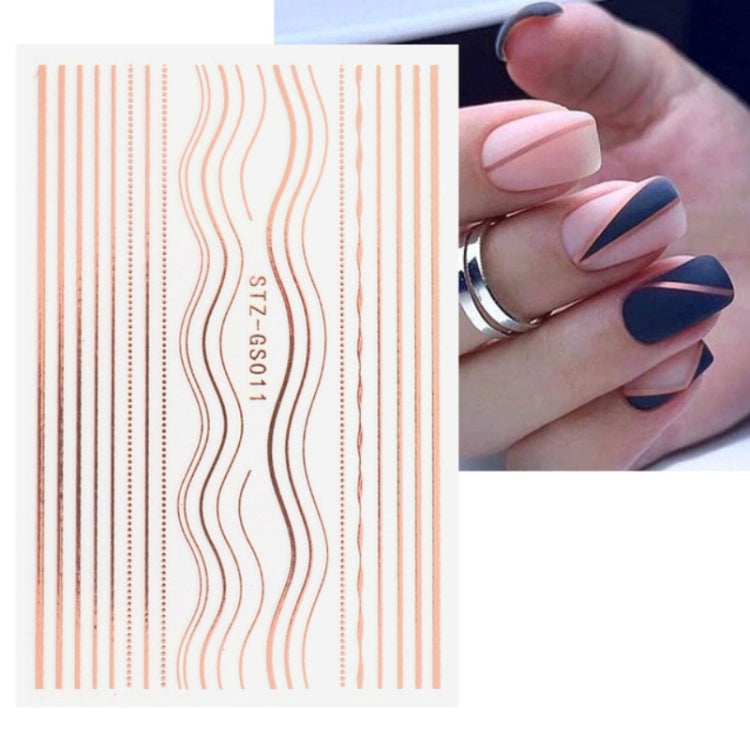 Gold Silver Manicure Stickers Imitation Metal Line Adhesive Nail Stickers