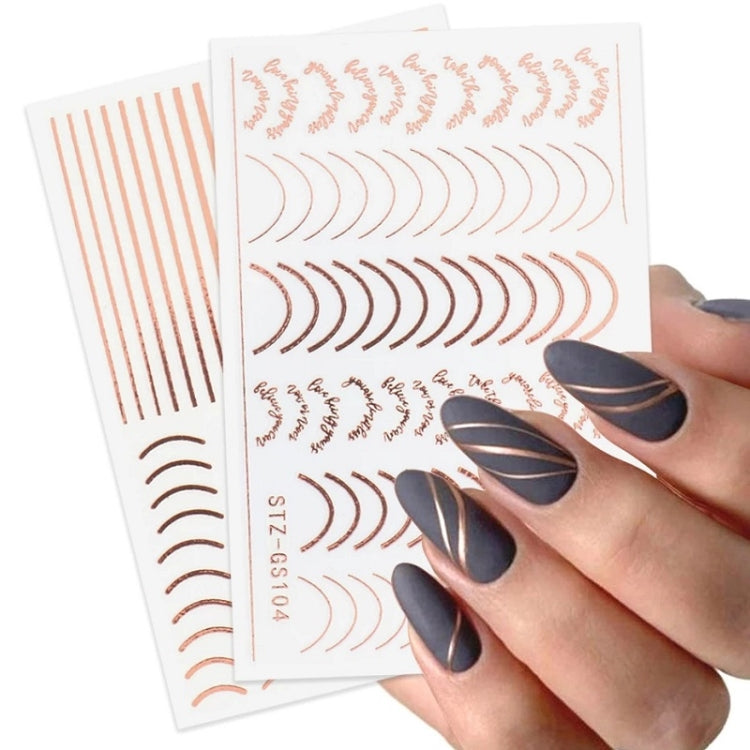Gold Silver Manicure Stickers Imitation Metal Line Adhesive Nail Stickers