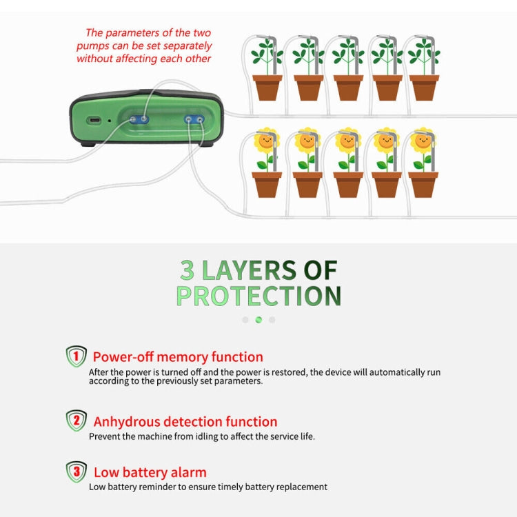 FT-C68 Dual Pump Smart Automatic Watering Device Potted Watering Garden Balcony Drip Irrigation Spraying System