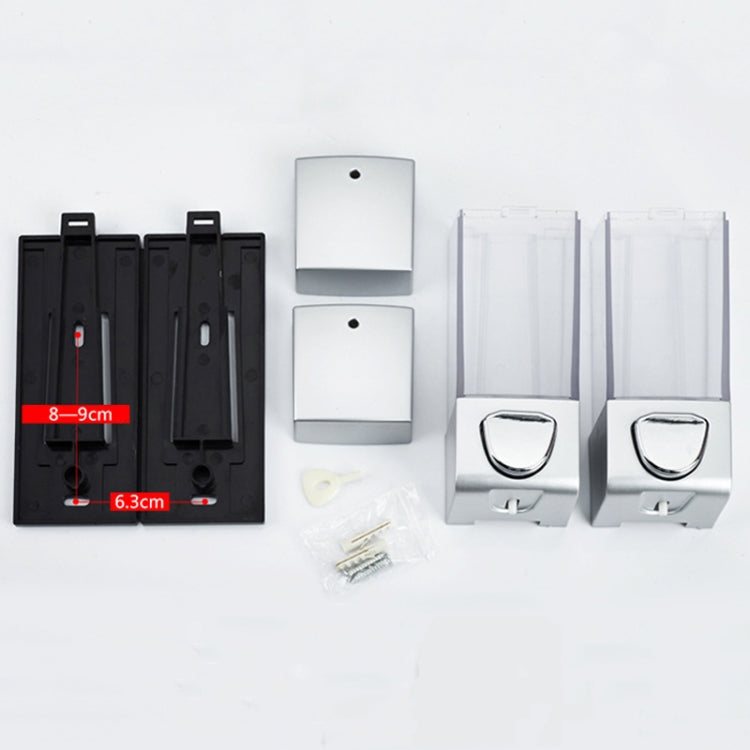 Double Head Wall Mounted Manual Press Soap Dispenser Shampoo Bottle Hand Wash Body Wash Dispenser, Color: