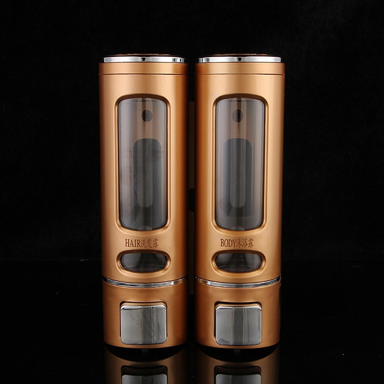 400ml Double Head Wall Mounted Manual Press Soap Dispenser Shampoo Bottle Hand Wash Body Wash Dispenser, Color: