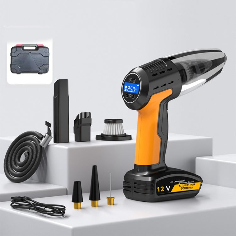 5 In 1 60W  Double Motor Car Vacuum Cleaner With Blowing Air Pump Pressure Measuring Lighting Function