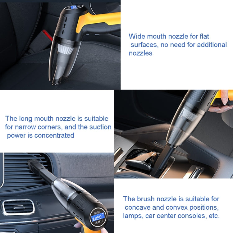 5 In 1 60W  Double Motor Car Vacuum Cleaner With Blowing Air Pump Pressure Measuring Lighting Function