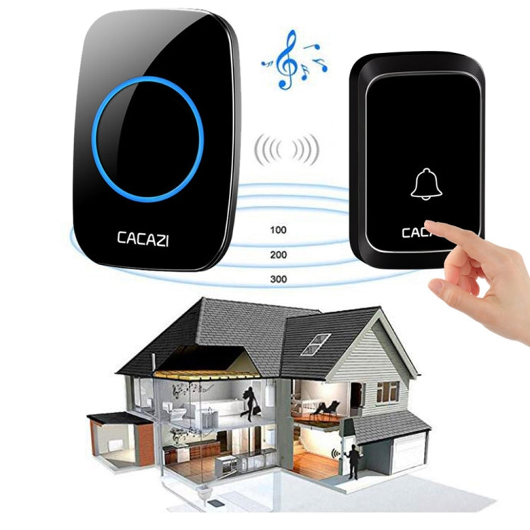 CACAZI A06-DC 1 to 2 Battery Smart Home Wireless Waterproof Doorbell