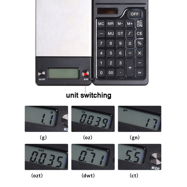 0.1g/1kg Kitchen Digital Scale Pocket Scale With Solar Calculator