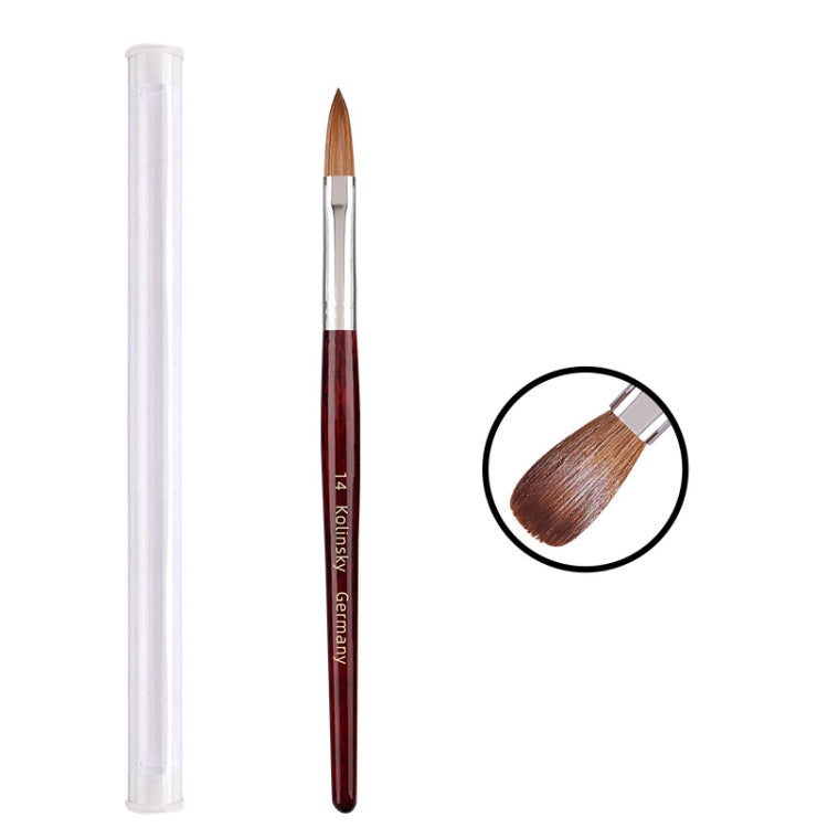 Red Wood Handle Kolinsky Hair Nail Art Brush