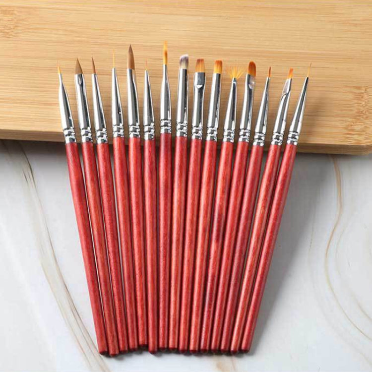 Wooden Rod Nail Brush Beauty Armor Tools Color Painting Pen Drawing Pen