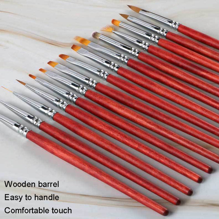 Wooden Rod Nail Brush Beauty Armor Tools Color Painting Pen Drawing Pen