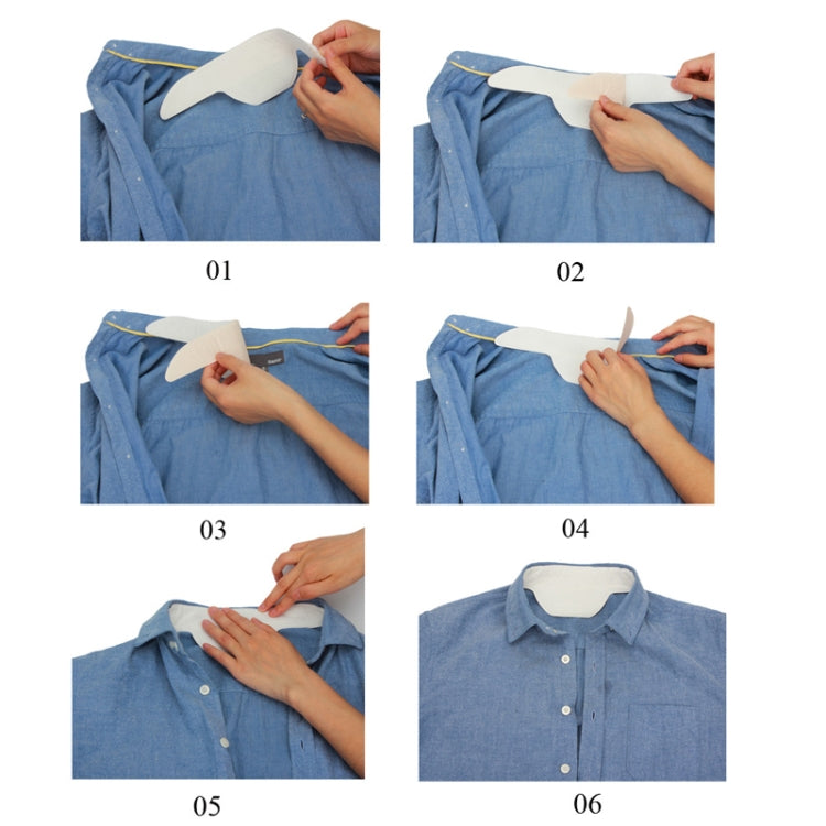 10pcs /Pack Disposable Self-Adhesive Sweat Pads T-Shirt Neck Collar Hat Absorbent Sticker