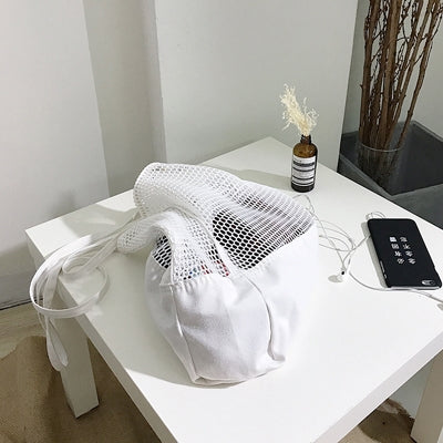 Transparent Mesh Single Shoulder Bag Student Bag