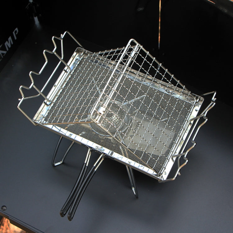COOLCAMP Outdoor Camping Stainless Steel Bread Rack Foldable Portable BBQ Mesh Rack