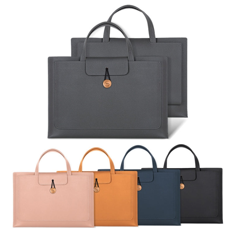 Elastic Button Laptop Waterproof PU Handbag