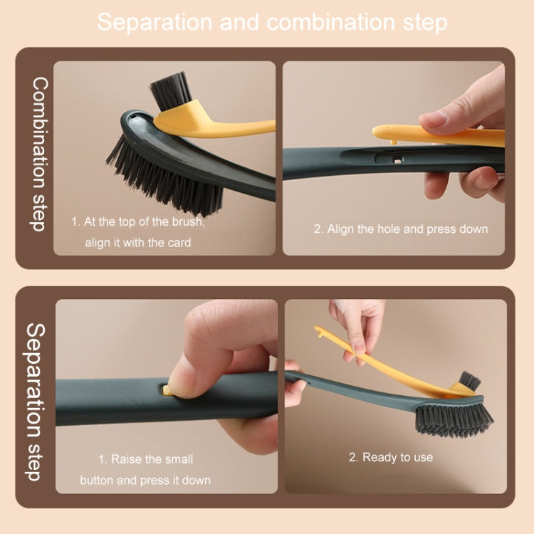Double-sided Soft Hair Toilet Brush Toilet Long Handle Cleaning Brush