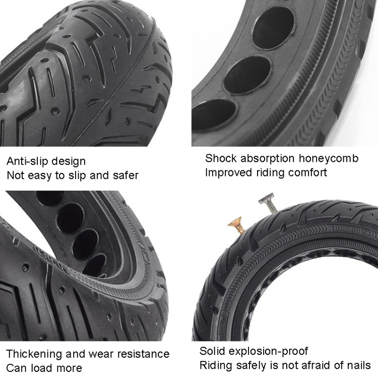 For Ninebot Max G30 Scooter 10 x 2.5 inch Solid Honeycomb Explosion-proof Tire
