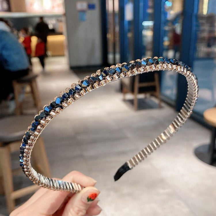 Gold Trim Crystal Hoops All-Match Hair Accessories Headband Non-Slip Crystal Headwear