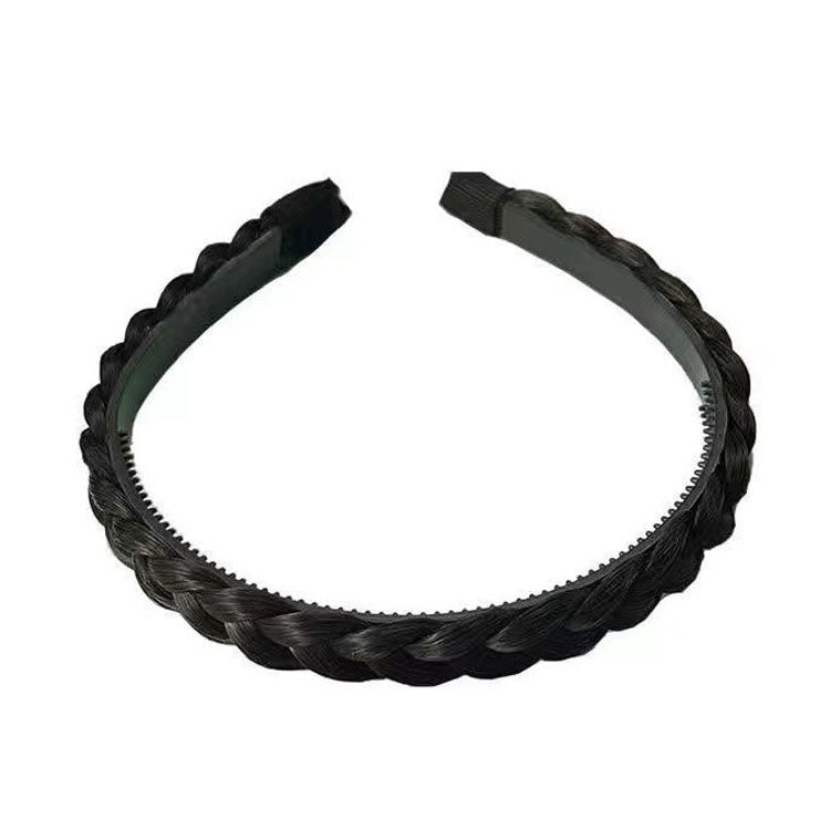 Wide-Brimmed Twisted Braid Hoops Wig Non-Slip Hair Accessories