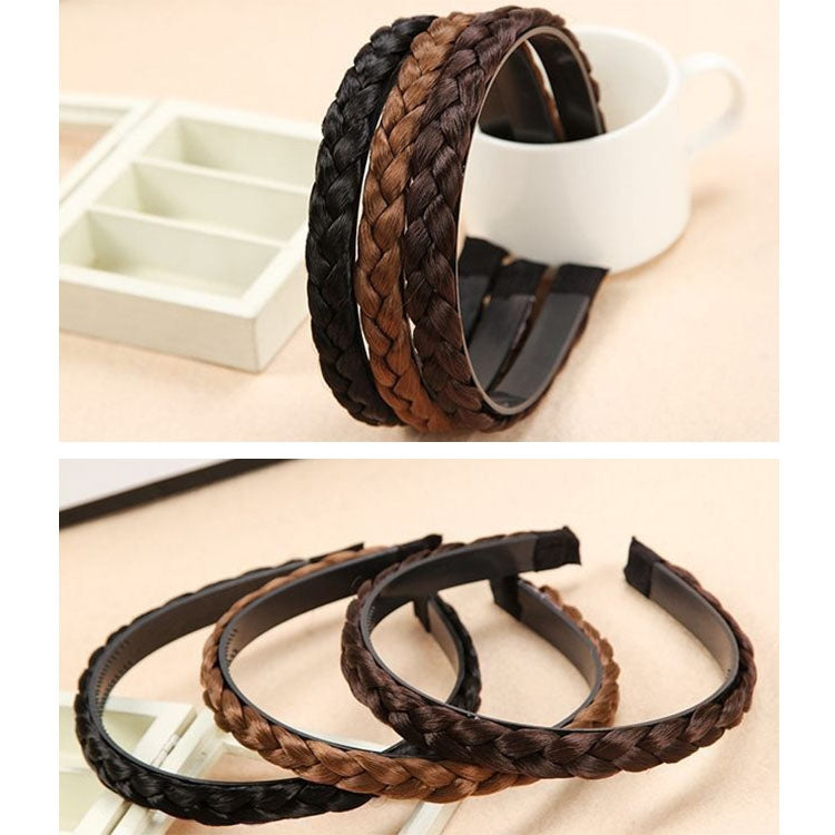 Wide-Brimmed Twisted Braid Hoops Wig Non-Slip Hair Accessories