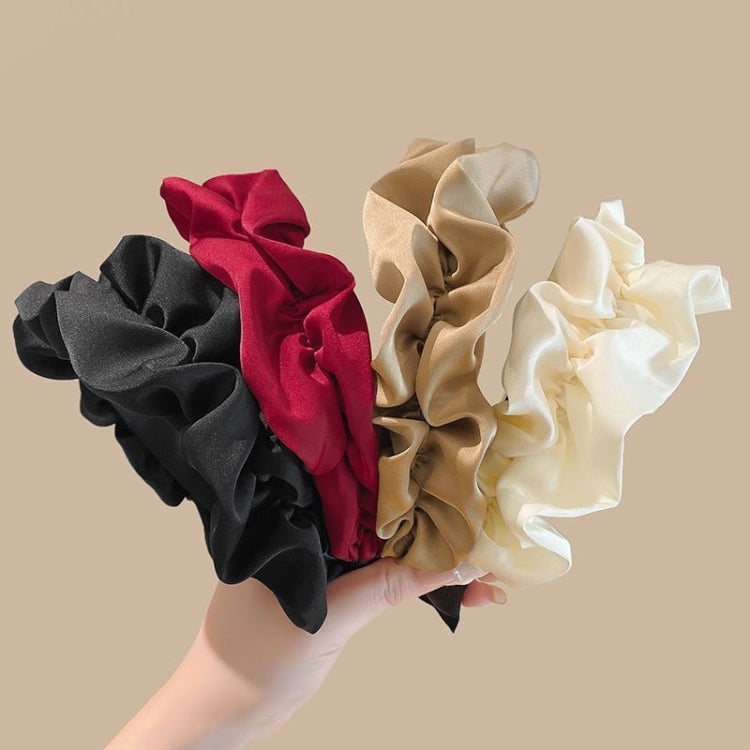 Elegant Wide-Brimmed Pleated Hoops Satin Fabric Versatile Headband