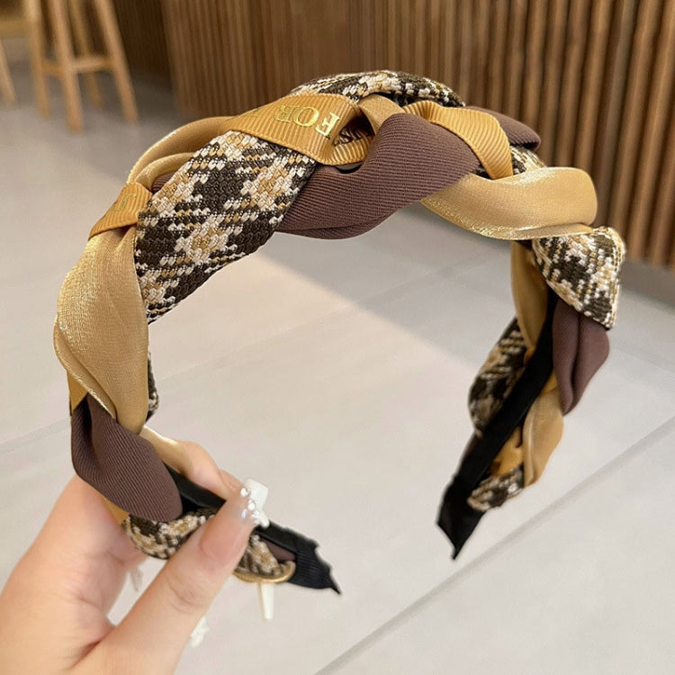 Ribbon Woven Letter Pattern Elegant Retro Non-Slip Headband