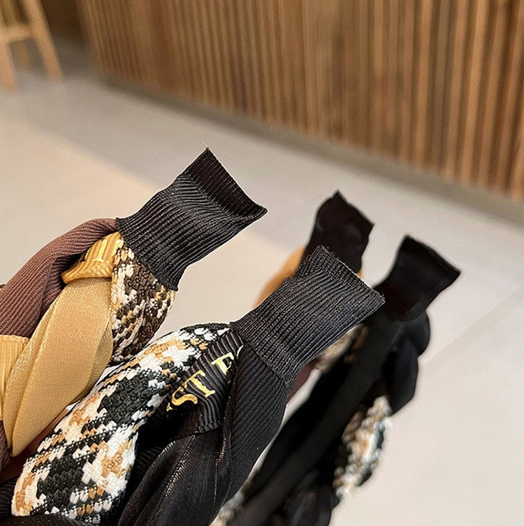 Ribbon Woven Letter Pattern Elegant Retro Non-Slip Headband