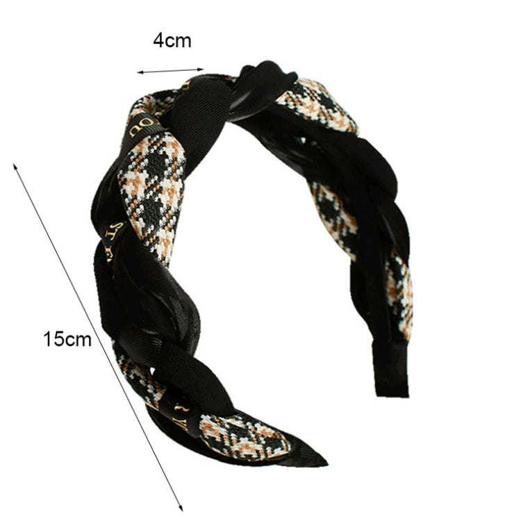 Ribbon Woven Letter Pattern Elegant Retro Non-Slip Headband