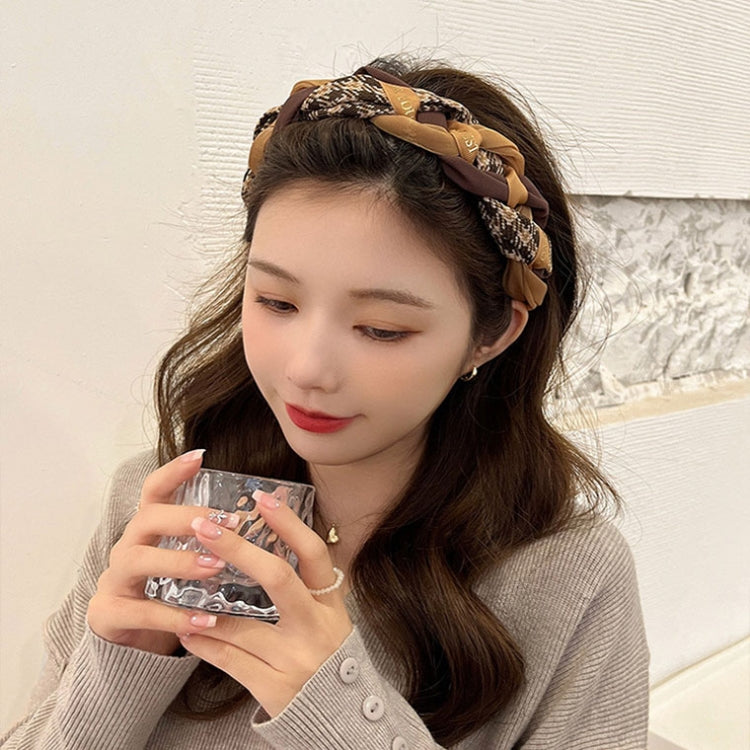 Ribbon Woven Letter Pattern Elegant Retro Non-Slip Headband